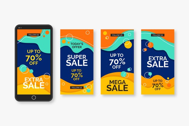 Paquete de historias de instagram de ventas