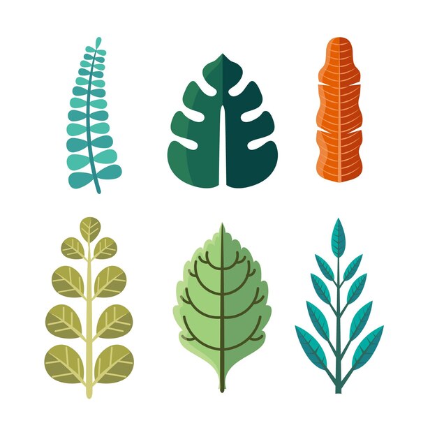 Paquete de hojas de colores de diseño plano