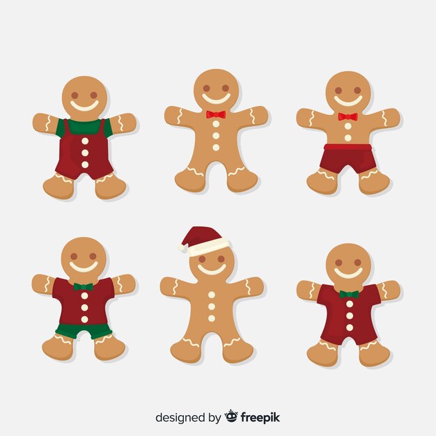 Paquete hombres de pan de jengibre decorados