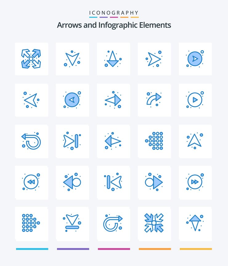 Vector gratuito paquete de iconos creative arrow 25 blue como red de dirección de flecha red de flecha