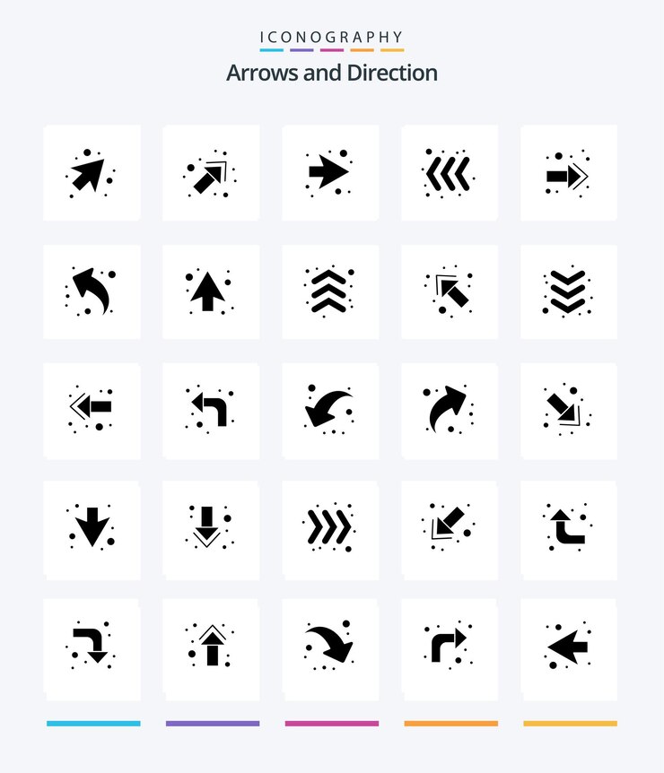 Vector gratuito paquete de iconos creative arrow 25 glyph solid black como flechas izquierda izquierda flecha arriba