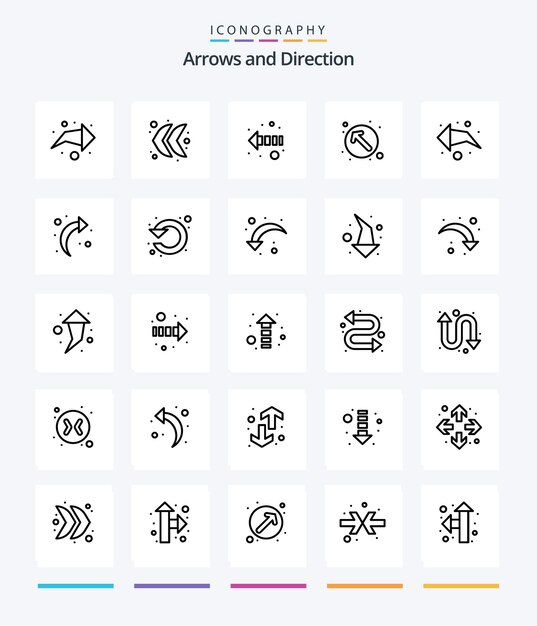 Paquete de iconos Creative Arrow 25 OutLine, como actualizar la dirección hacia atrás del puntero de actualización
