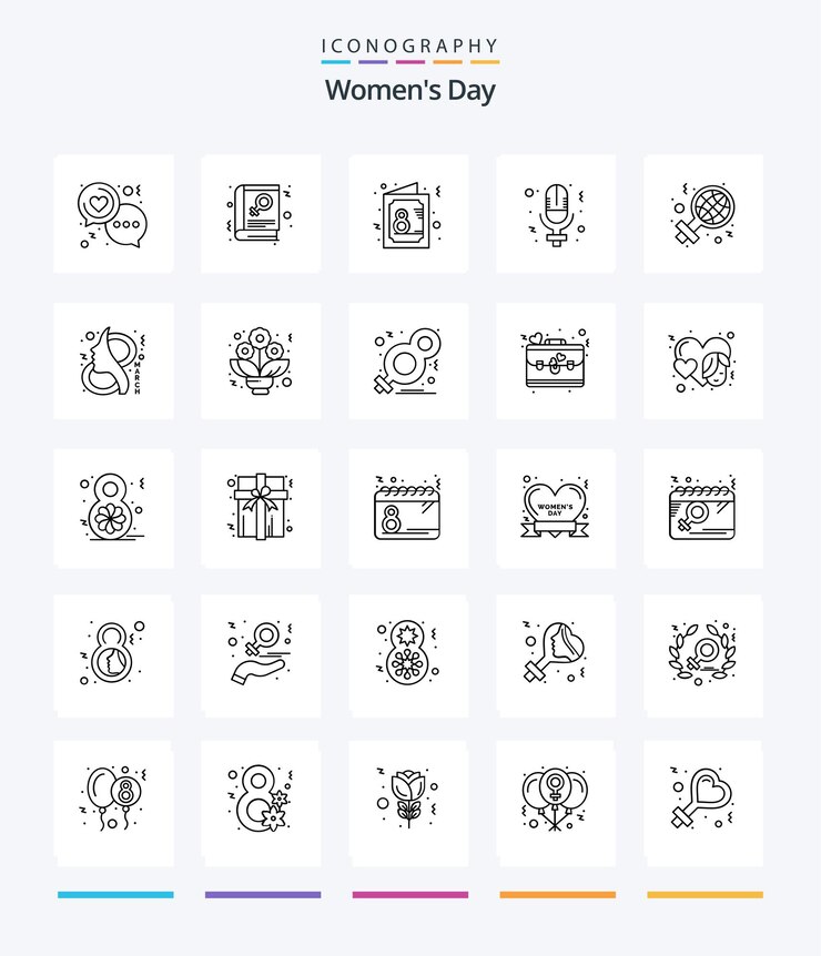 Paquete de iconos de Creative Womens Day 25 OutLine, como invitación de registro de día de registro