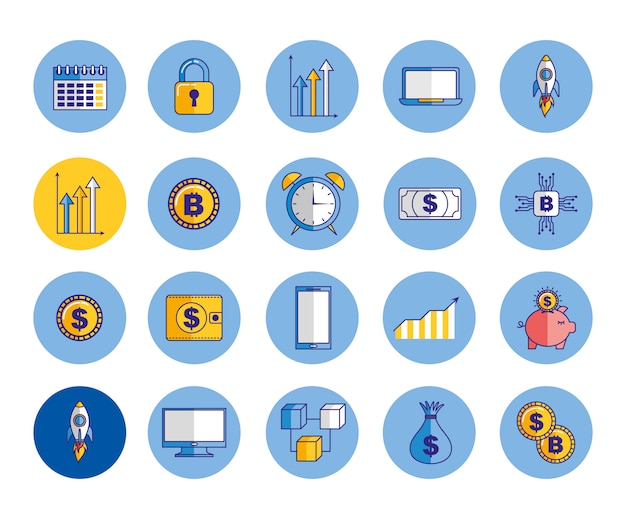 Paquete de iconos de economía y finanzas