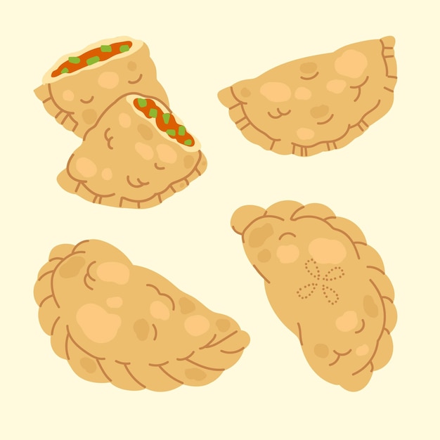 Vector gratuito paquete de ilustración de empanada