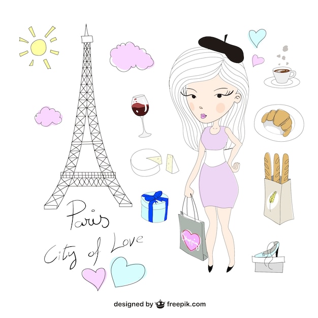 Paquete de ilustraciones de París