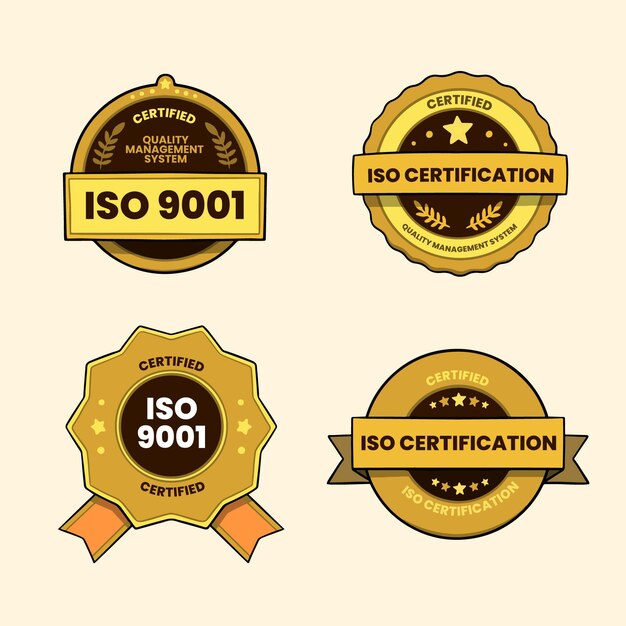 Paquete de insignias de certificación iso