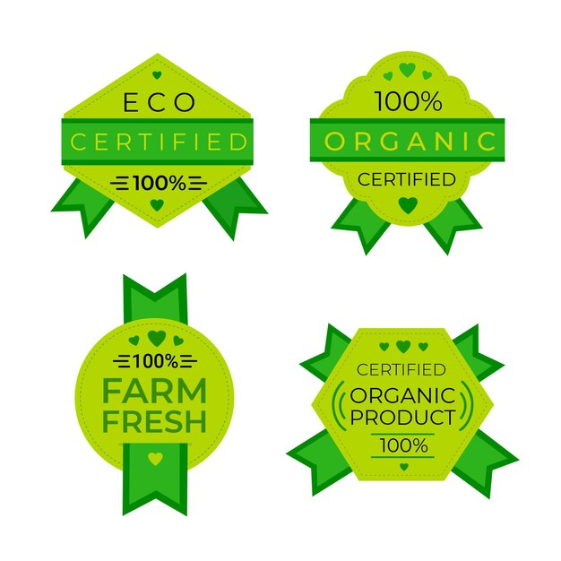 Paquete de insignias cien por ciento naturales