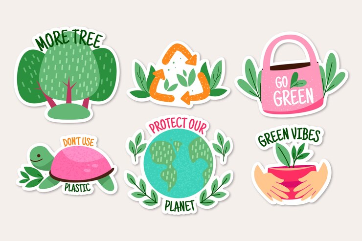 Vector gratuito paquete de insignias ecológicas