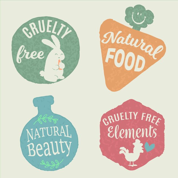 Paquete de insignias libres de crueldad