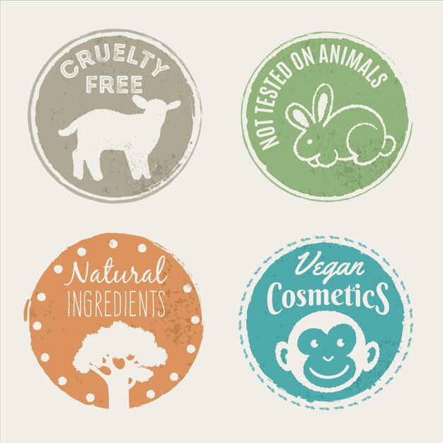 Paquete de insignias libres de crueldad