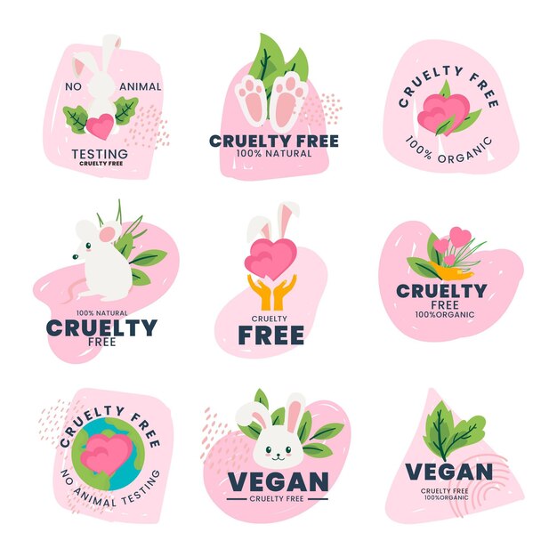 Paquete de insignias libres de crueldad