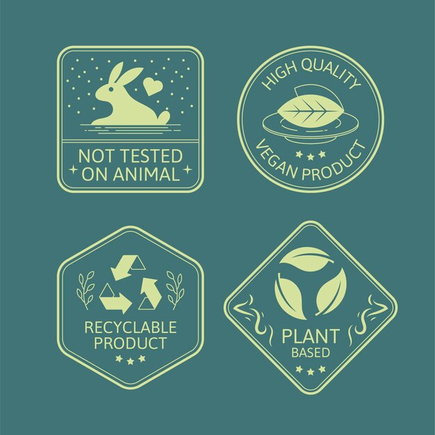Paquete de insignias planas libres de crueldad