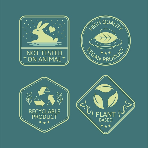 Paquete de insignias planas libres de crueldad