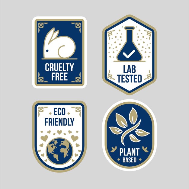 Paquete de insignias planas libres de crueldad