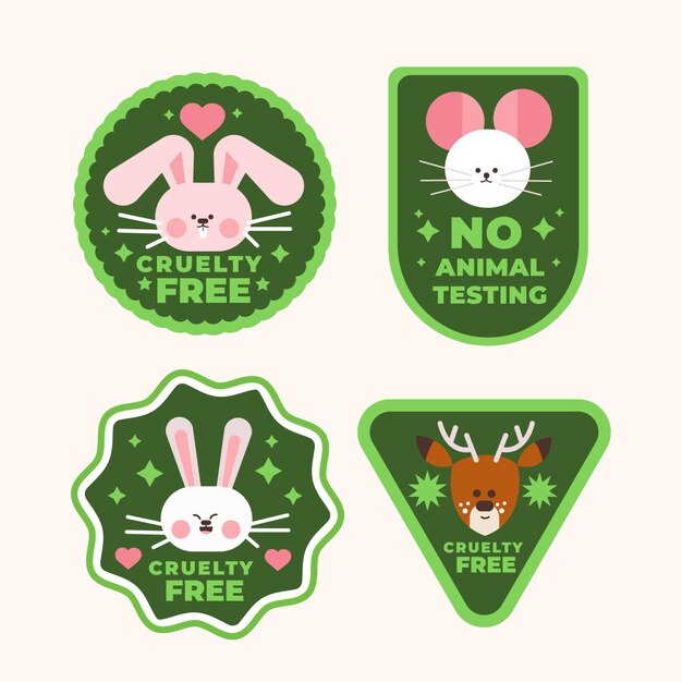 Paquete de insignias planas libres de crueldad