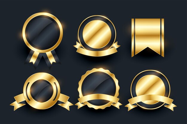 paquete de insignias premium vacías vector de diseño de símbolo de adorno