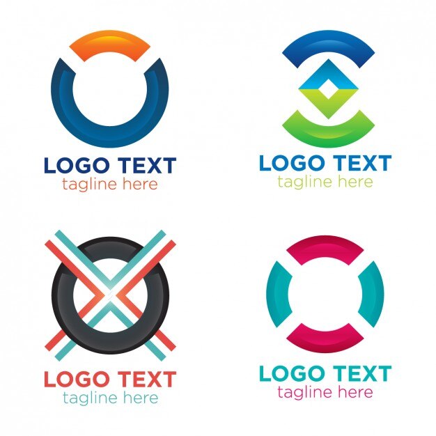 Paquete de logo de círculos abstractos