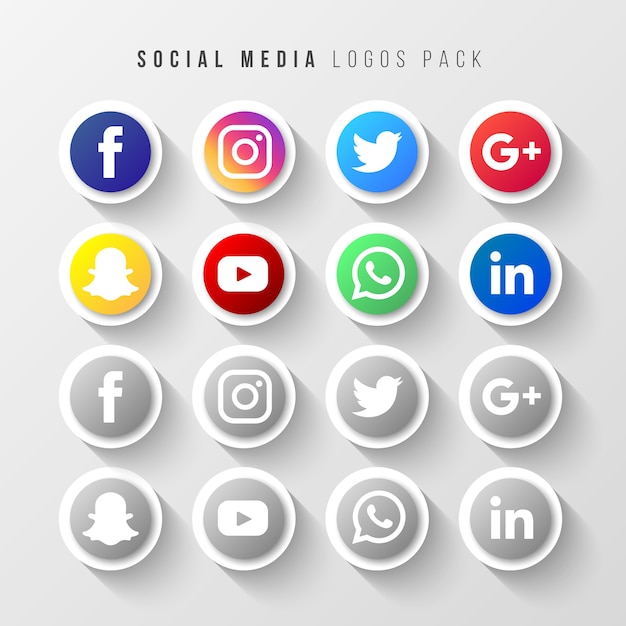 Vector gratuito paquete de logos de redes sociales