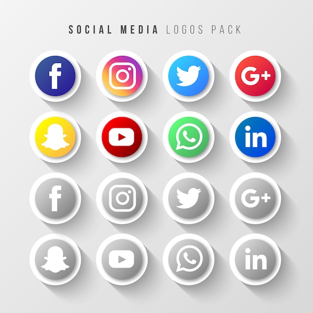 Paquete de logos de redes sociales vector gratuito