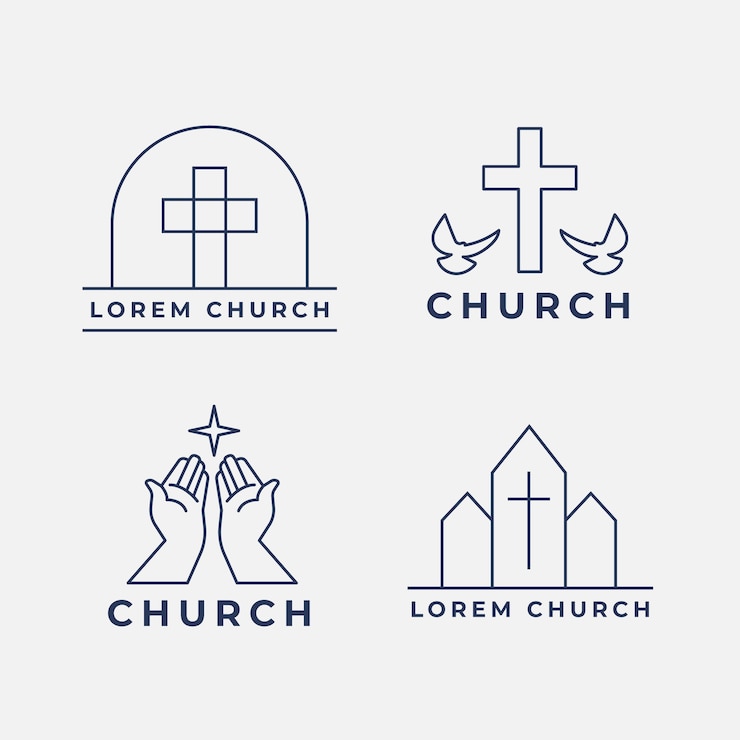Vector gratuito paquete de logotipo de la iglesia