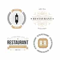 Vector gratuito paquete de logotipo de marca retro de restaurante