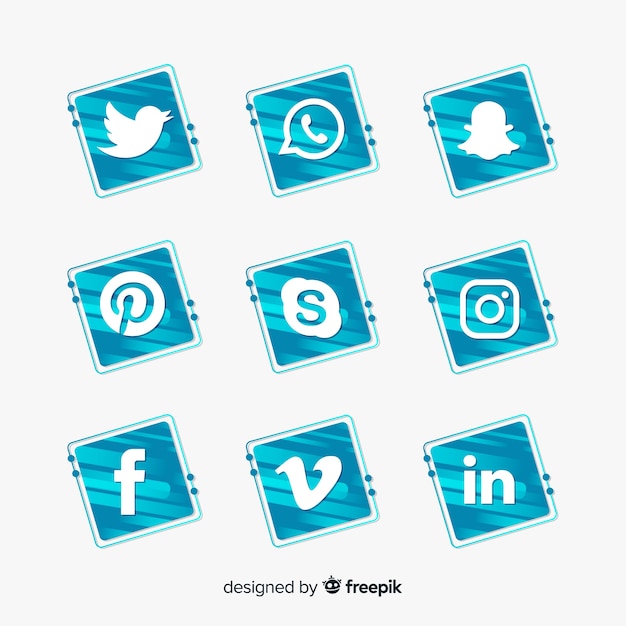 Vector gratuito paquete de logotipo de redes sociales gradiente