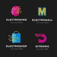 Vector gratuito paquete de logotipos de electrónica degradada