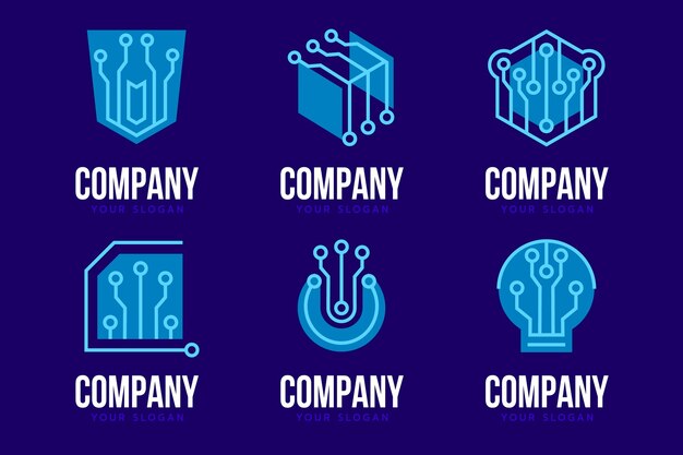 Paquete de logotipos de electrónica plana