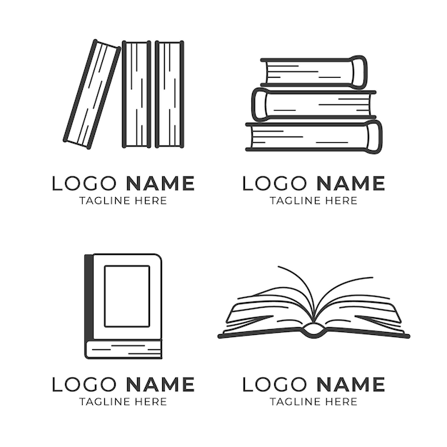 Vector gratuito paquete de logotipos de libros modernos