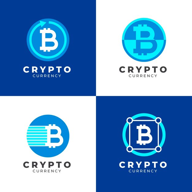 Paquete de logotipos planos de bitcoin