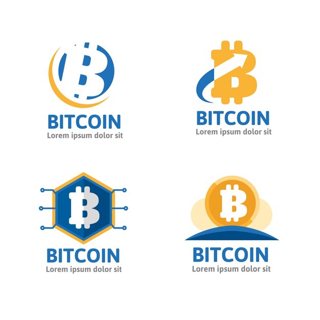 Paquete de logotipos planos de bitcoin