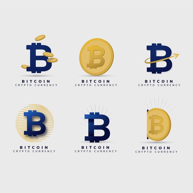 Paquete de logotipos planos de bitcoin