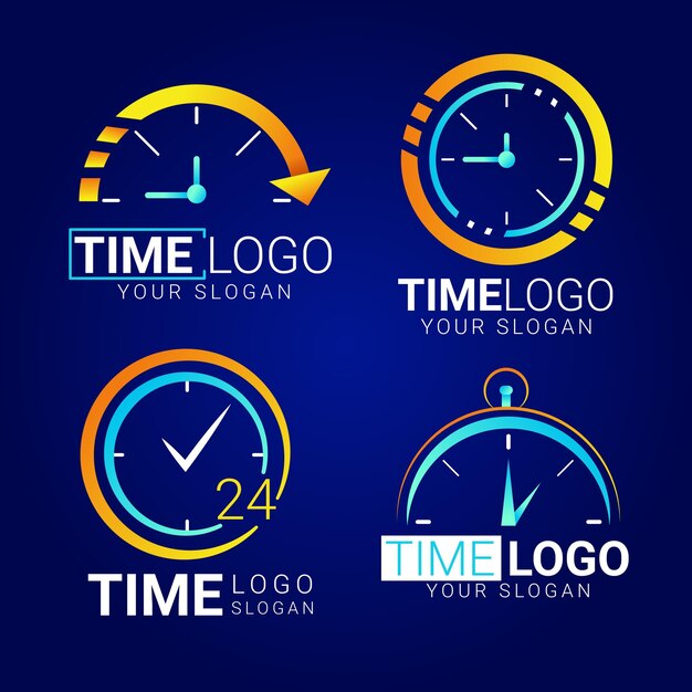 Paquete de logotipos de tiempo de degradado