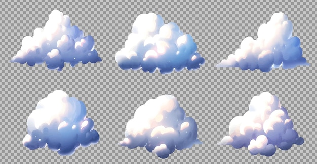 Vector gratuito el paquete de nubes de dibujos animados