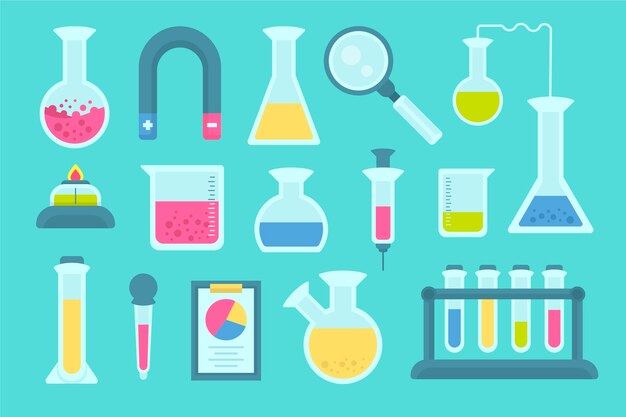 Paquete de objetos de laboratorio de ciencias