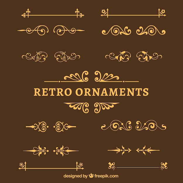 Vector gratuito paquete de ornamentos retro