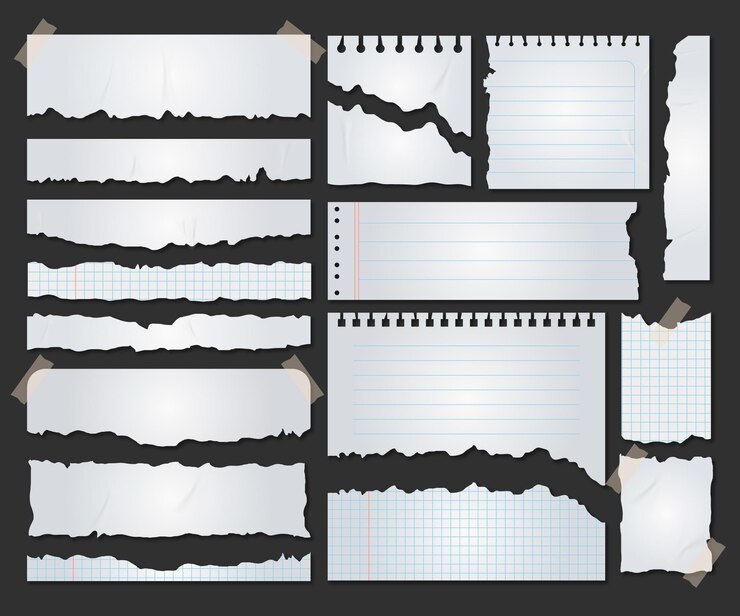 Vector gratuito paquete de papel rasgado realista