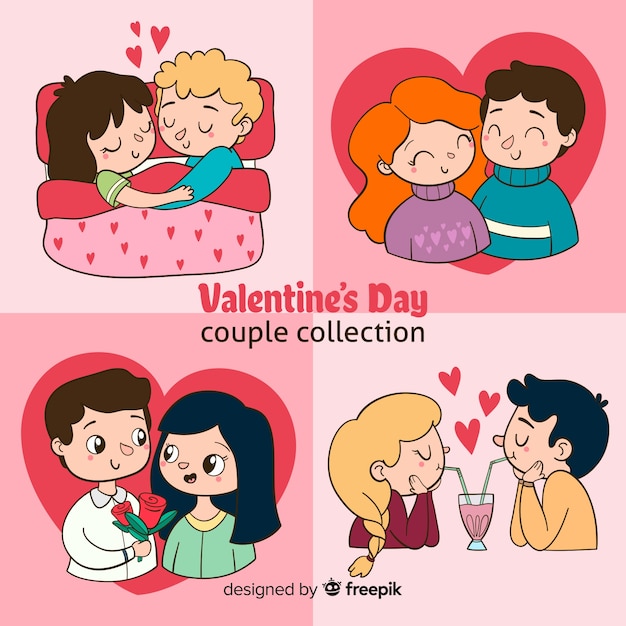 Vector gratuito paquete pareja día de san valentín