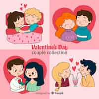 Vector gratuito paquete pareja día de san valentín