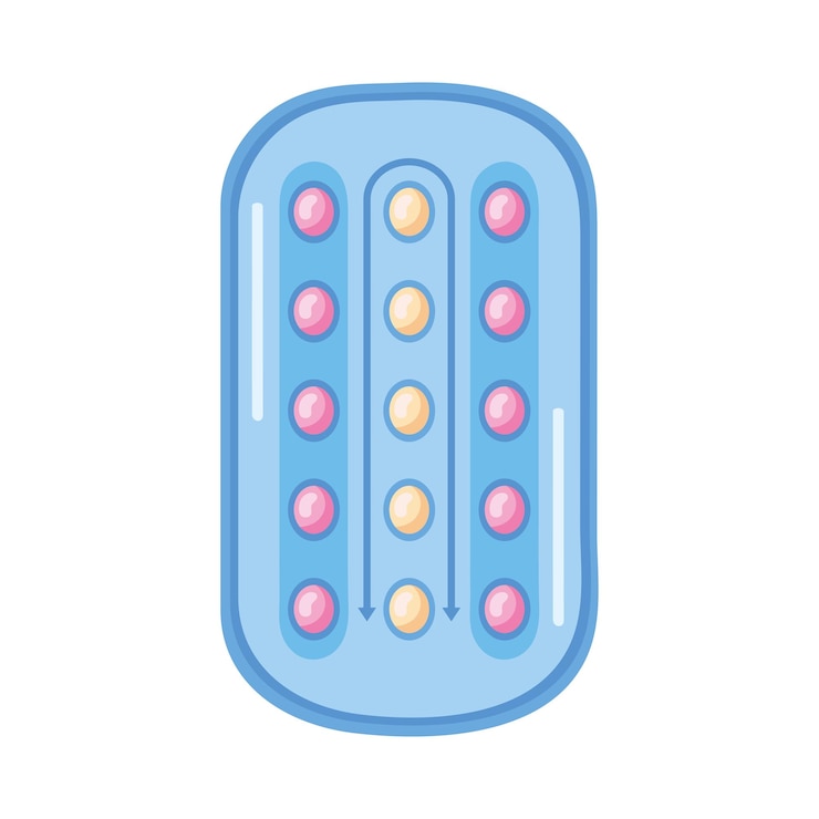 Vector gratuito paquete de pastillas anticonceptivas