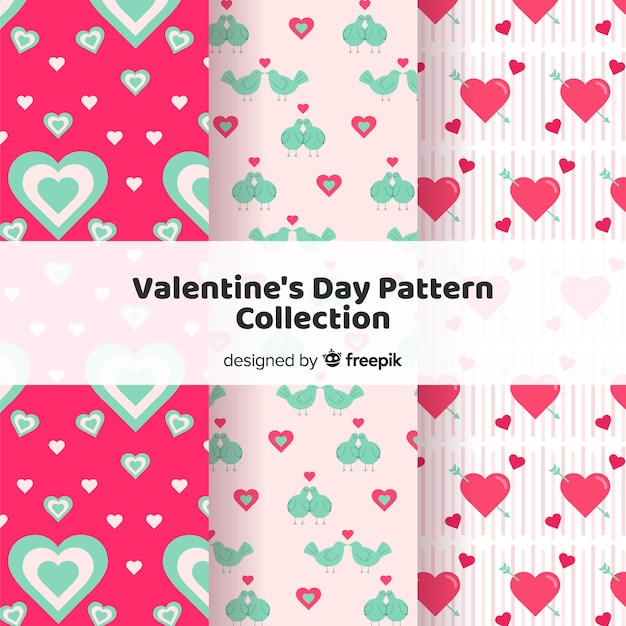 Paquete patrones corazones día de san valentín