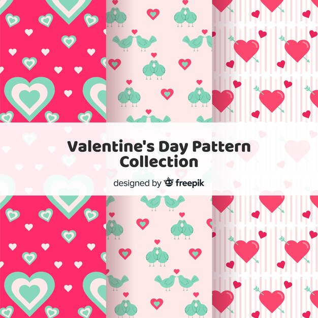 Paquete patrones corazones día de san valentín