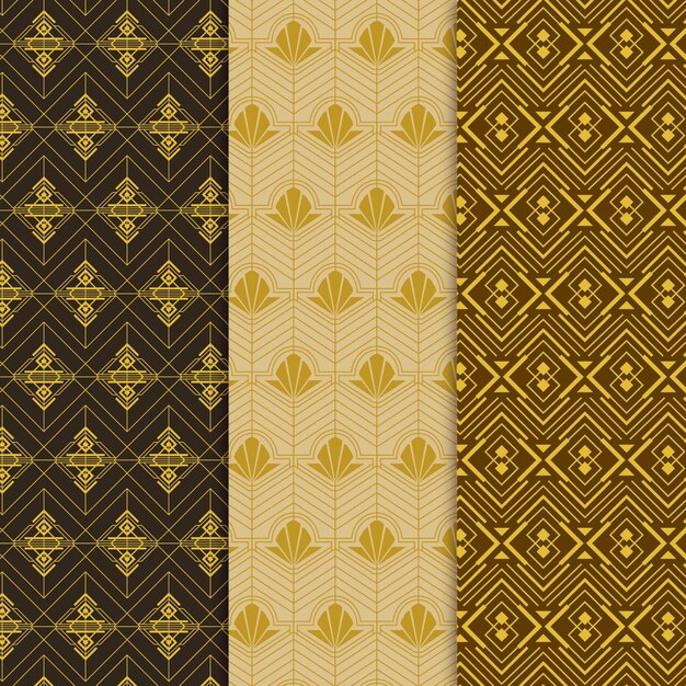 Paquete de patrones dorados art deco