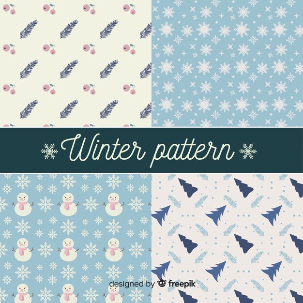 Paquete patrones elementos invierno
