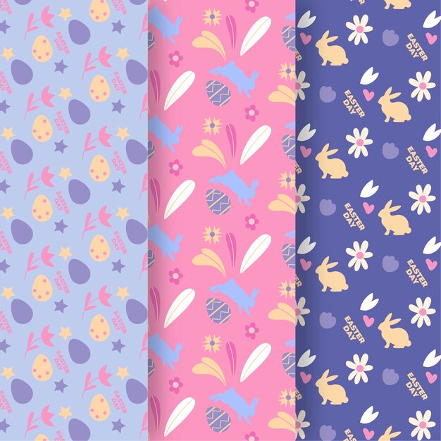 Paquete de patrones planos del día de pascua
