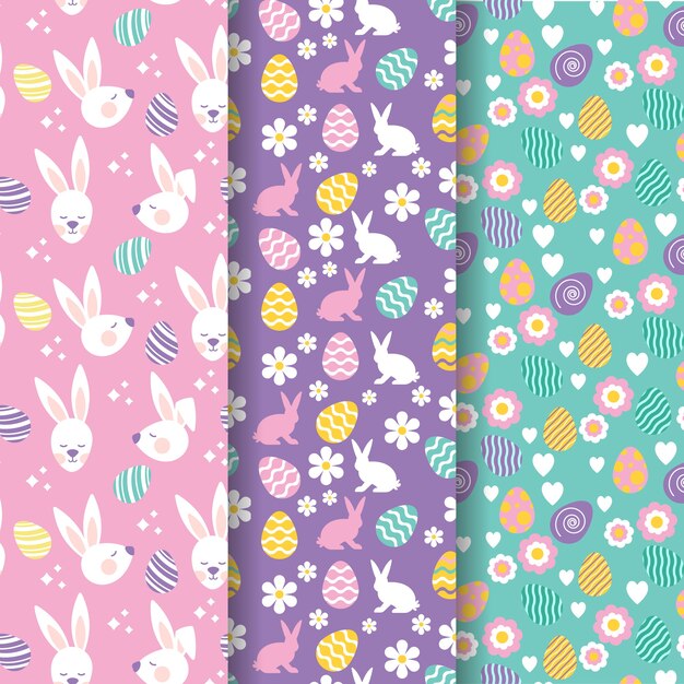 Paquete de patrones planos del día de Pascua