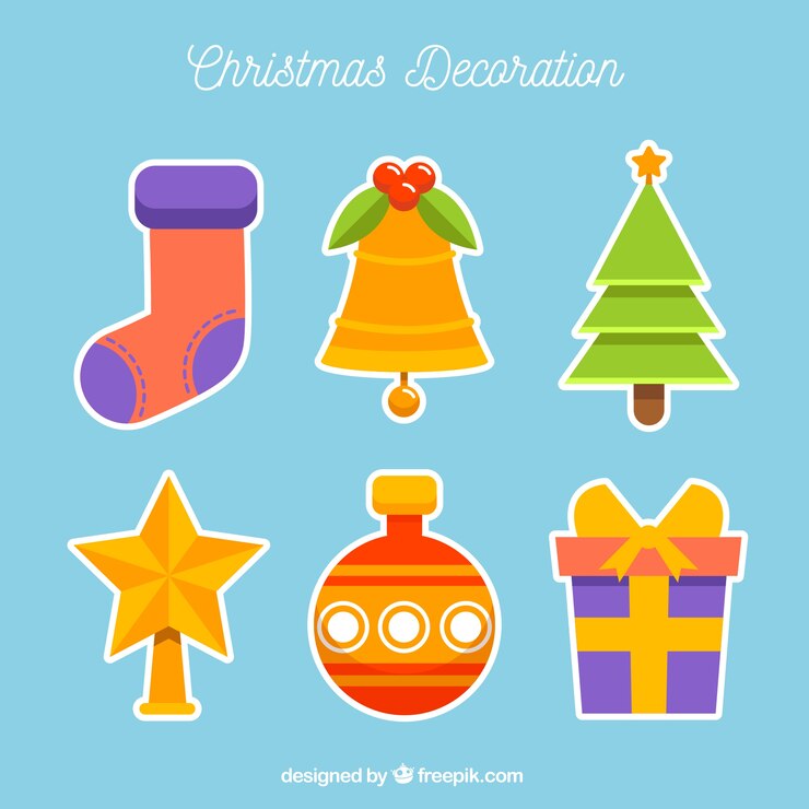Vector gratuito paquete de pegatinas de navidad