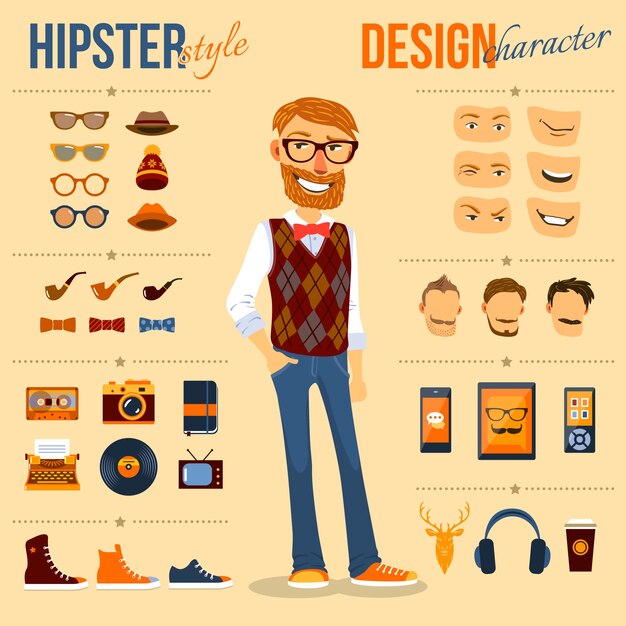 Paquete de personajes Hipster
