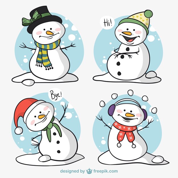 Paquete de personajes de muñecos de nieve